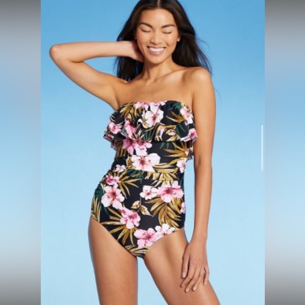 NWT Kona Sol Tropical Print One Piece Bathing Suit